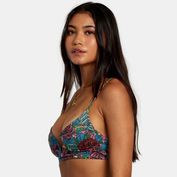 NWT - RVCA Ander V-Wire Crop Bikini Top - S - Picture 2 of 10